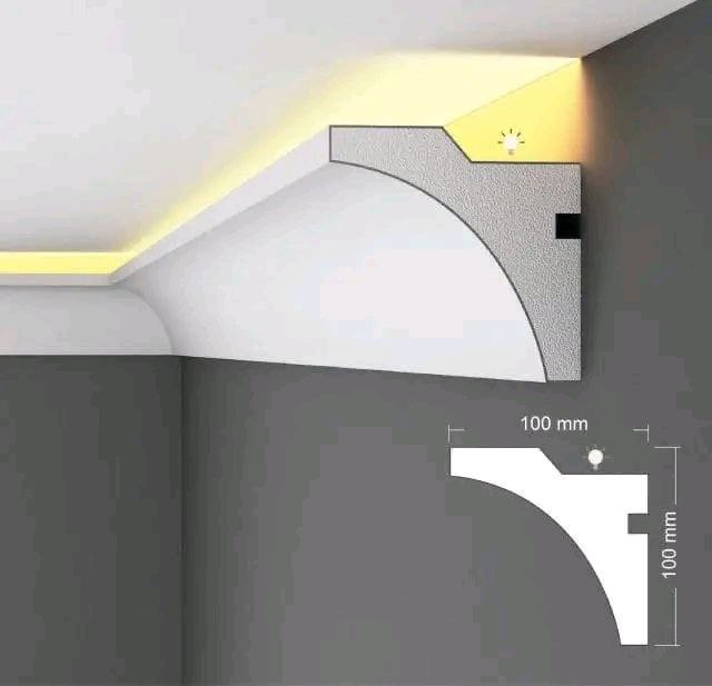 Crown Molding with Recessed Lighting Design Idea