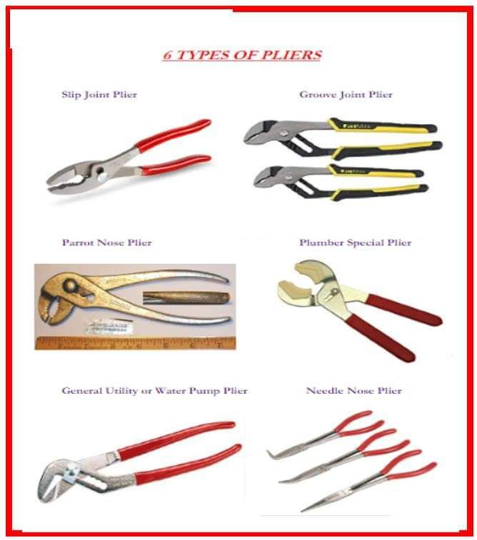 6 Popular Types of Pliers