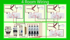4 Rooms Electrical Wiring Clear Illustration